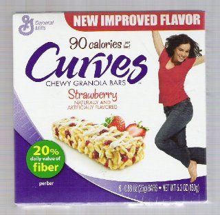 Curves 90 Calories Chewy Granola Bars Strawberry Flavored 6 Bars Per Box  Grocery & Gourmet Food