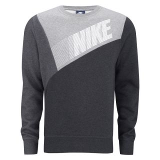 Nike Mens Club Crew Neck Colour Block Sweater   Black/Grey      Clothing