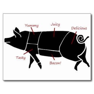 Funny Pig Butcher Chart Diagram Postcard