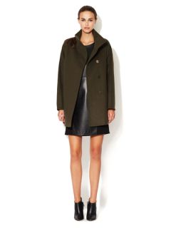 Funnel Neck Wool Cashmere Car Coat by Cinzia Rocca