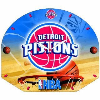 NBA Detroit Pistons Backboard Shaped High Definition Clock  Sports Fan Wall Clocks  Sports & Outdoors