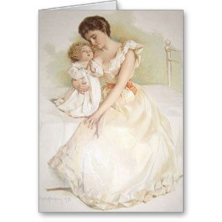 Vintage Mother and Child Greeting Card
