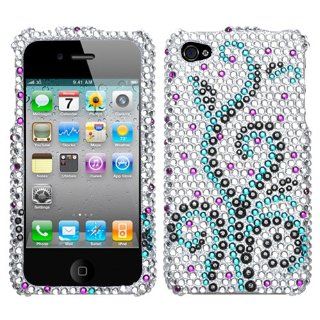 Hard Plastic Snap on Cover Fits Apple iPhone 4 Frosty Full Diamond/Rhinestone AT&T, Verizon (does NOT fit Apple iPhone or iPhone 3G/3GS or iPhone 5/5S/5C) Cell Phones & Accessories
