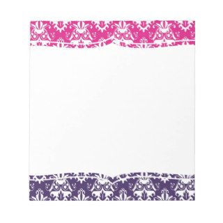 Pink and Purple Damask Pattern Notepad