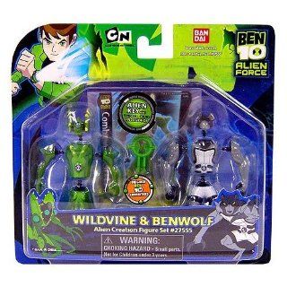 Ben 10 (Ten) Alien Creation Chamber Mini Figure 2 Pack Wildvine and Benwolf Toys & Games