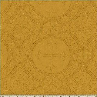 60'' Wide Clergy Brocade Antique Gold Fabric By The Yard