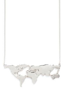 There's a Map for That Necklace in Silver  Mod Retro Vintage Necklaces