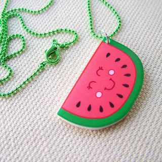 watermelon acrylic fashion necklace by hoobynoo world