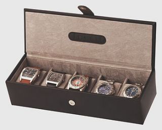 black bonded leather watch box by simply special gifts