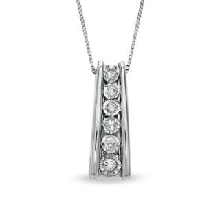 10 CT. T.W. Diamond Linear Drop Pendant in 10K White Gold   View All