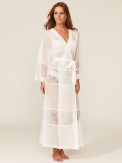 Embroidered Mesh Lace Long Kimono by Blush Lingerie