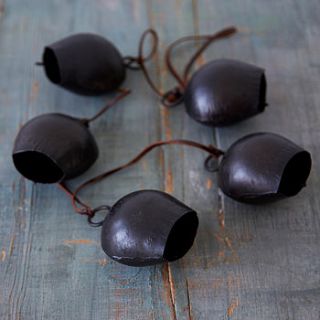 charcoal hanging five iron bells by paper high