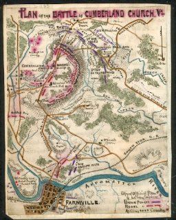 Civil War Map Reprint Plan of the Battle of Cumberland Church, Va.   Prints