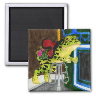 Carousel Frog   Lily Magnet