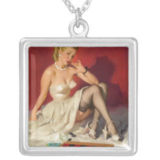 Lets Play a Game   Retro Pinup Girl Necklaces