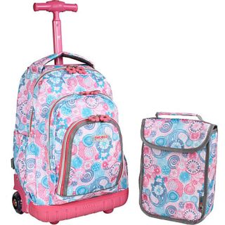 J World New York Lollipop Rolling Backpack with Lunch Bag
