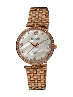Womens Rose Gold & Mother Of Pearl Watch by August Steiner