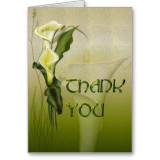 White Calla Wedding Thank You Greeting Card