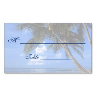 Tropical Beach Palm Tree Wedding Placecard Business Card Templates