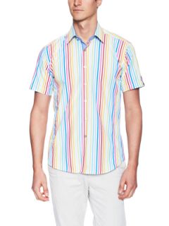 Multi Stripe Short Sleeve Sportshirt by Jared Lang