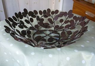fairly traded bowl with leaf design by furniture divas