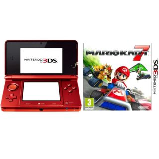 Nintendo 3DS Console (Metallic Red) Bundle Includes Mario Kart 7      Games Consoles