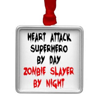 Zombie Slayer Heart Attack Survivor Christmas Tree Ornament