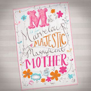 mother's day floral tea towel by popbox party