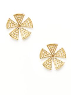 Gili Gold Geometric Flower Stud Earrings by Anna Beck Jewelry