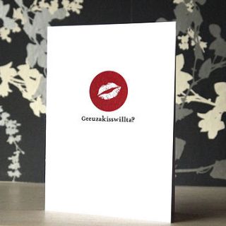 lancashire give us a kiss valentine's card by intwine