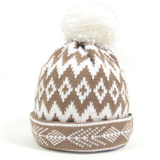 arthur middle of winter bobble beanie by k nit