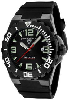 Swiss Legend 10008 BB 01  Watches,Mens Expedition Black Dial Black Silicone, Casual Swiss Legend Quartz Watches