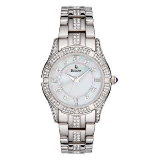 Ladies Bulova Stainless Steel Watch with Mother of Pearl Dial and