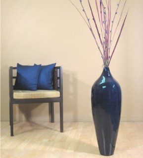 Shop 34 in. Bamboo Pod Floor Vase   Blue (Floral Not Included) at the  Home D�cor Store