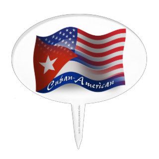 Cuban American Waving Flag Cake Topper