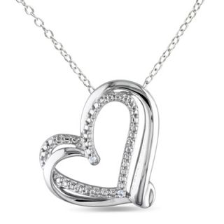 Diamond Accent Tilted Heart Pendant in Sterling Silver   Zales
