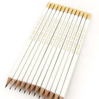 personalised save the date pencils by able labels