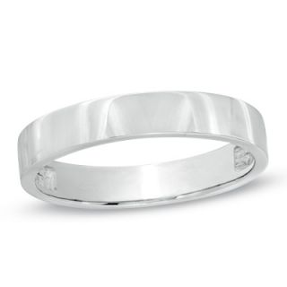 Mens 4.0mm Wedding Band in 10K White Gold   Zales