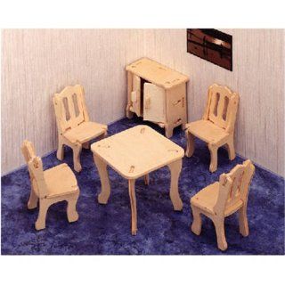 Dining Room 3D Woodcraft Construction Kit Toys & Games