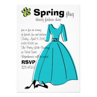 Spring Fling Fashion Illustration Invites
