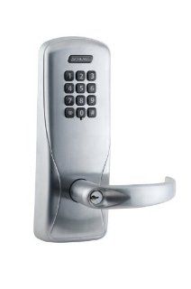 Schlage CO100CY70KPSPA626 Satin Chrome Keyless Entry CO Series Commercial Electronic Cylindrical Lock with Keypad and Sparta Lever   Door Levers  