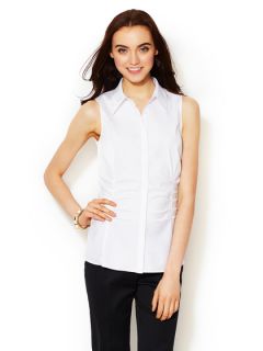 Georgina Sleeveless Stretch Cotton Blouse by OneForty8 by Lafayette 148 New York