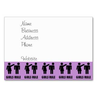 Funny Girls Rule Purple Girl Power Feminist Gifts Business Card Templates