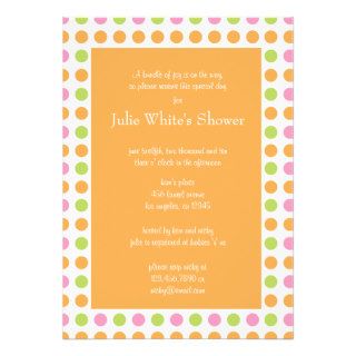 Polka dots Baby Shower Invitation Card
