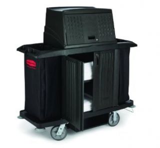 Rubbermaid Commercial FG618900BLA Traditional Housekeeping Cart, Full Size