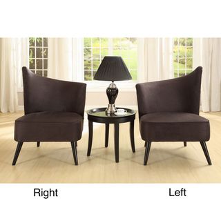 Flared Back Black Microfiber Accent Chair Lounge Chairs
