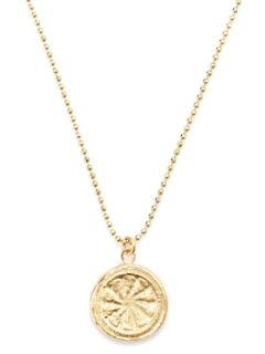 Gold Swirl Coin Pendant Necklace by ARIANNE JEANNOT