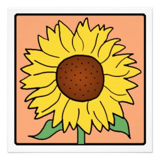 Cartoon Clip Art Garden Summer Sunflower Flower Invite