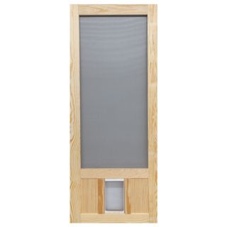 Screen Tight Chesapeake Wood Screen Door with Pet Door (Common 80 in x 32 in; Actual 80 in x 32 in)