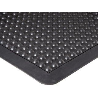 Durable Corporation Rubber Bubble Surface Fatigue Mat, for Industrial/Factory Areas, 36" Width x 48" Length x 0.625" Thickness, Black Floor Matting